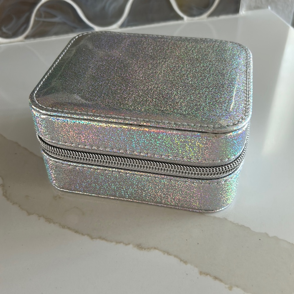 Iridescent jewelry case, small, new without tags, some light shop wear